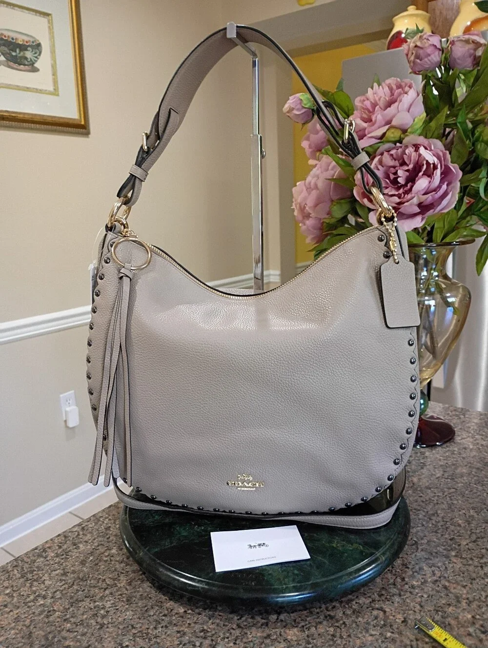 NWT Coach Sutton Hobo Scallop Rivets